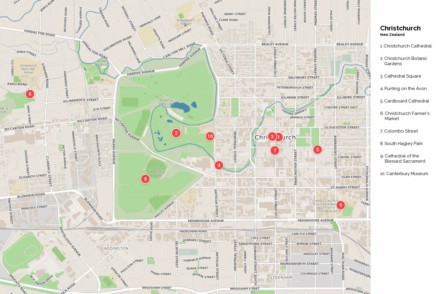 Large Christchurch Map