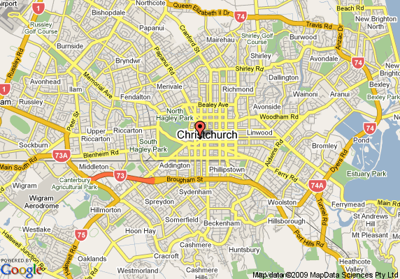 Christchurch map