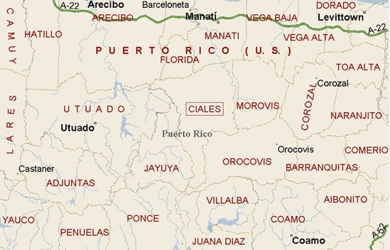 Ciales, Puerto Rico area map