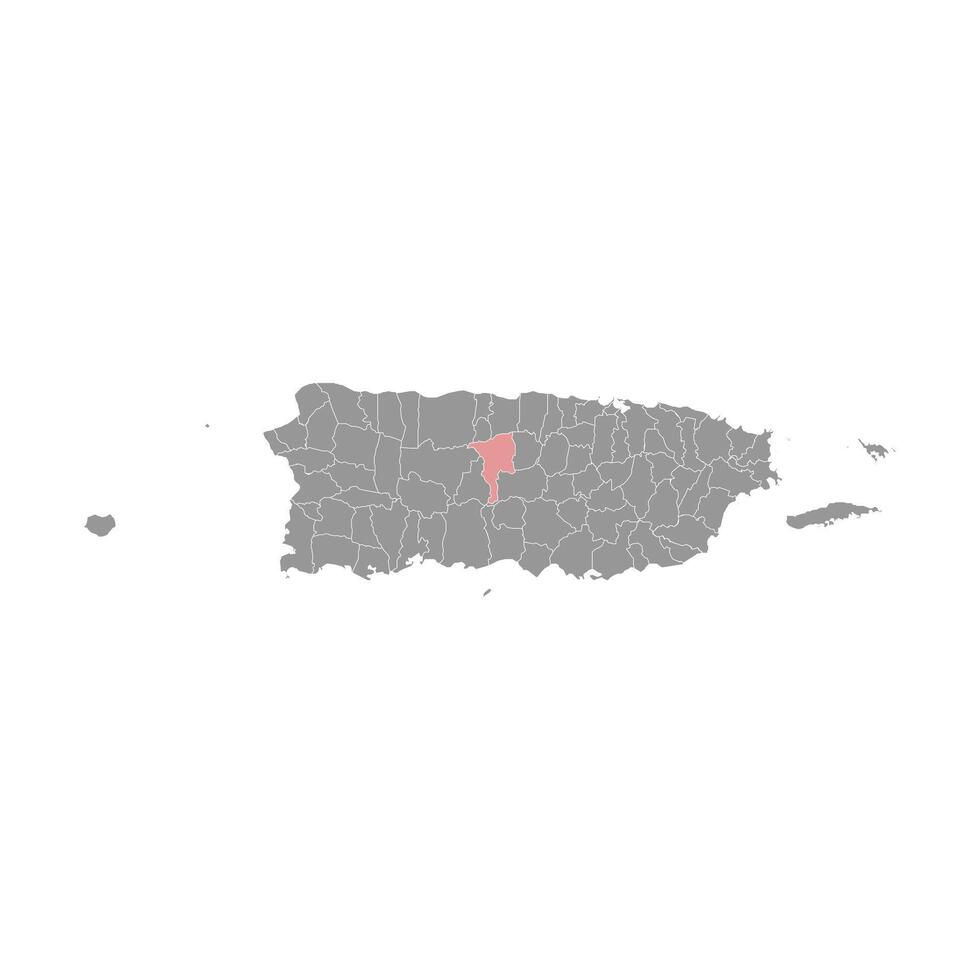 Ciales map, administrative division of Puerto Rico illustration
