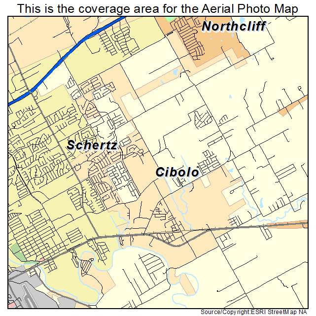 Aerial Photography Map of Cibolo, TX Texas
