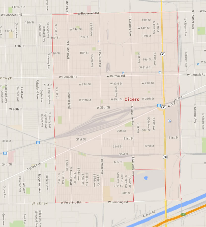 Cicero, Illinois Map