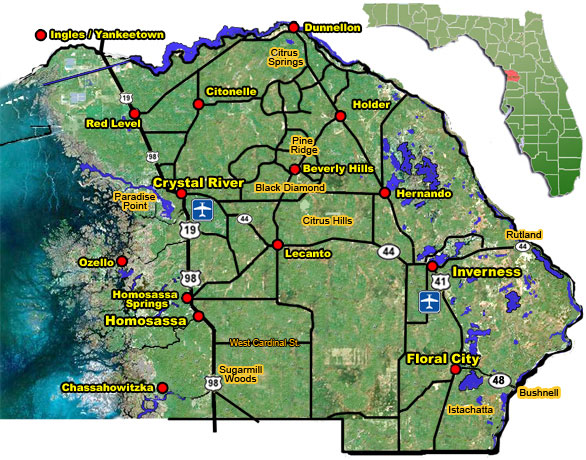 Map Of Citrus County - Hiking In Map