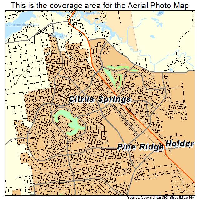 Aerial Photography Map of Citrus Springs, FL Florida