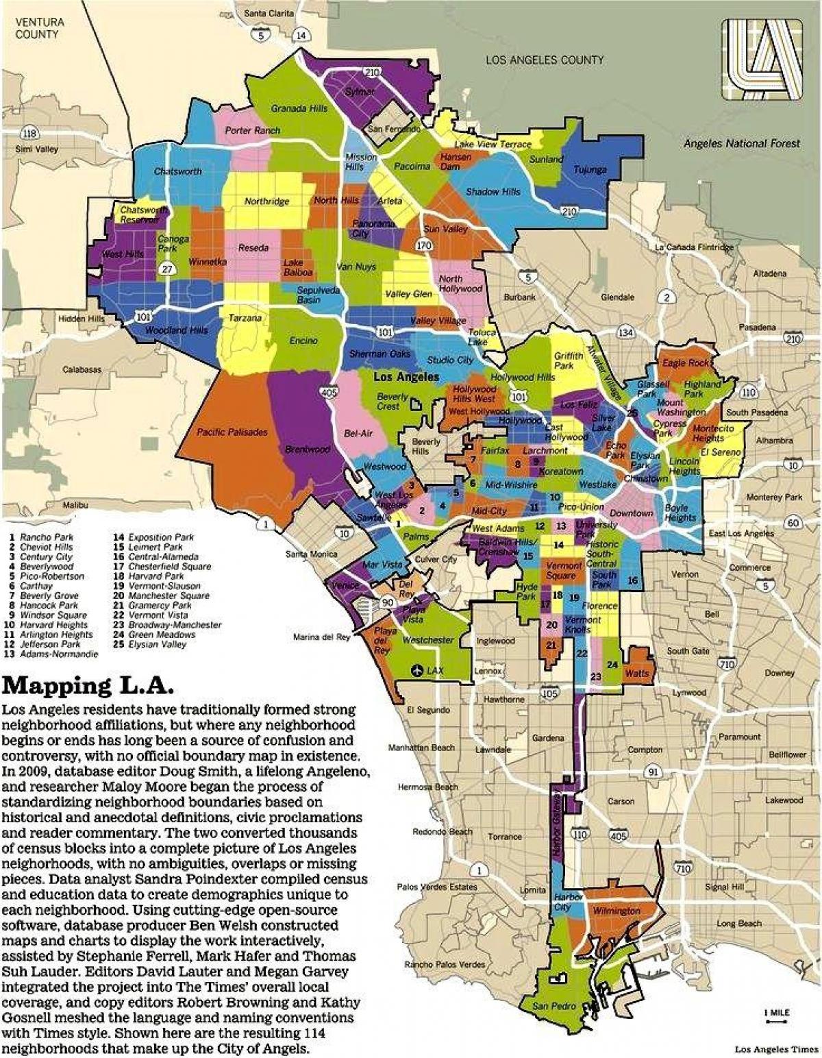 City of Los Angeles Boundaries Map