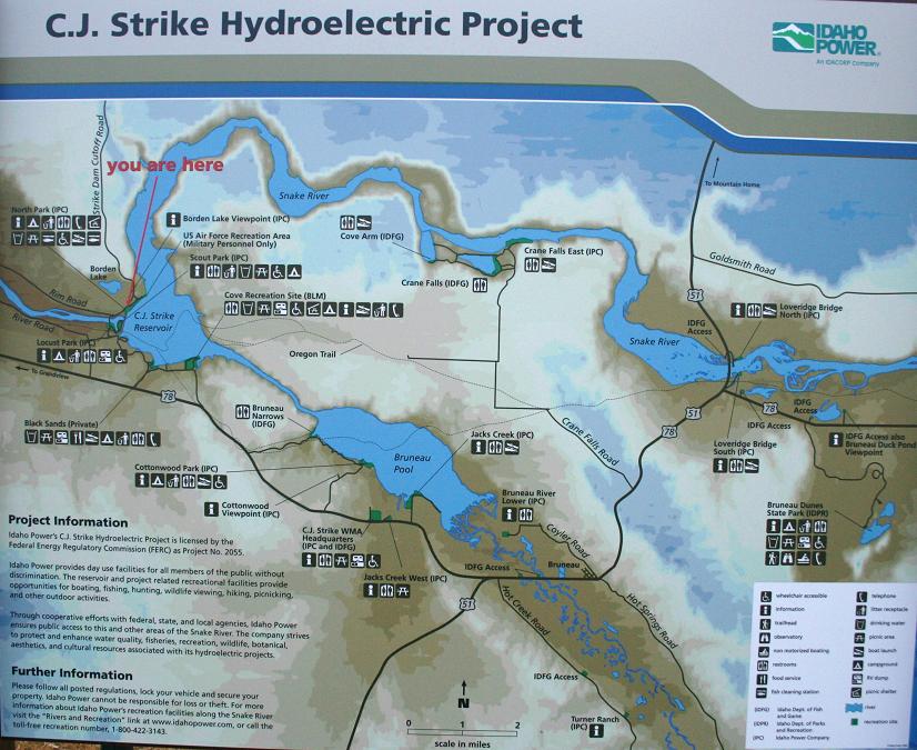 CJ Strike Area Campgrounds Map