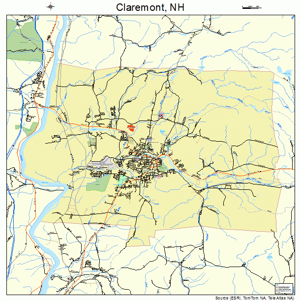 Map Of Claremont Nh