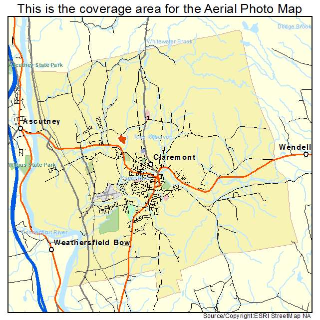 Aerial Photography Map of Claremont, NH New Hampshire