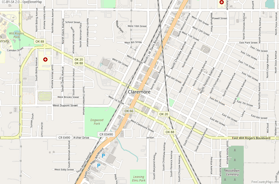 Claremore Map United States Latitude & Longitude: Free Maps