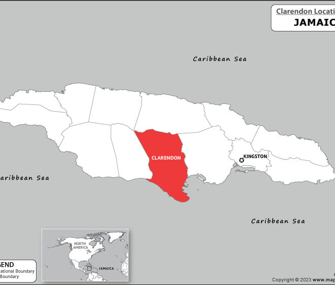 Map Of Clarendon Jamaica