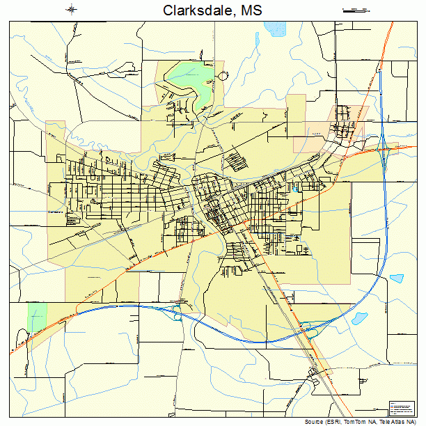 Clarksdale Mississippi Street Map 2813820 (Alternate)