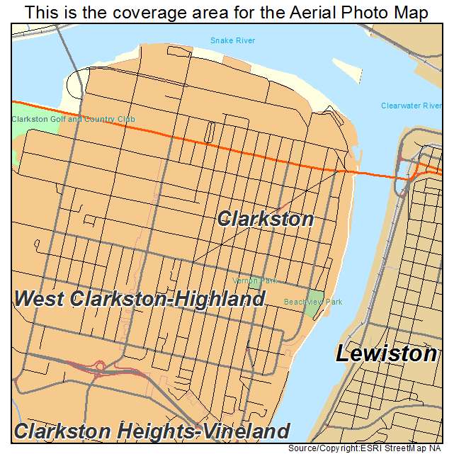 Aerial Photography Map of Clarkston, WA Washington