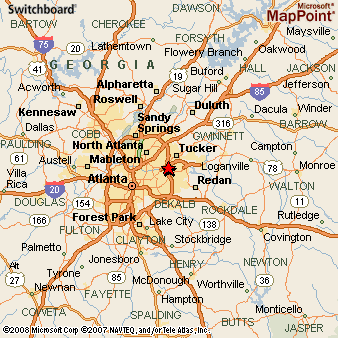 Area Map of Clarkston, Georgia