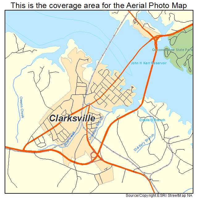 Aerial Photography Map of Clarksville, VA