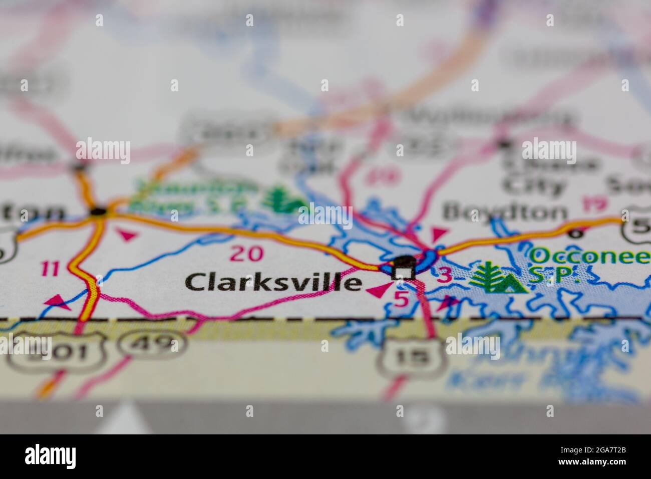 Road Map of Clarksville Virginia