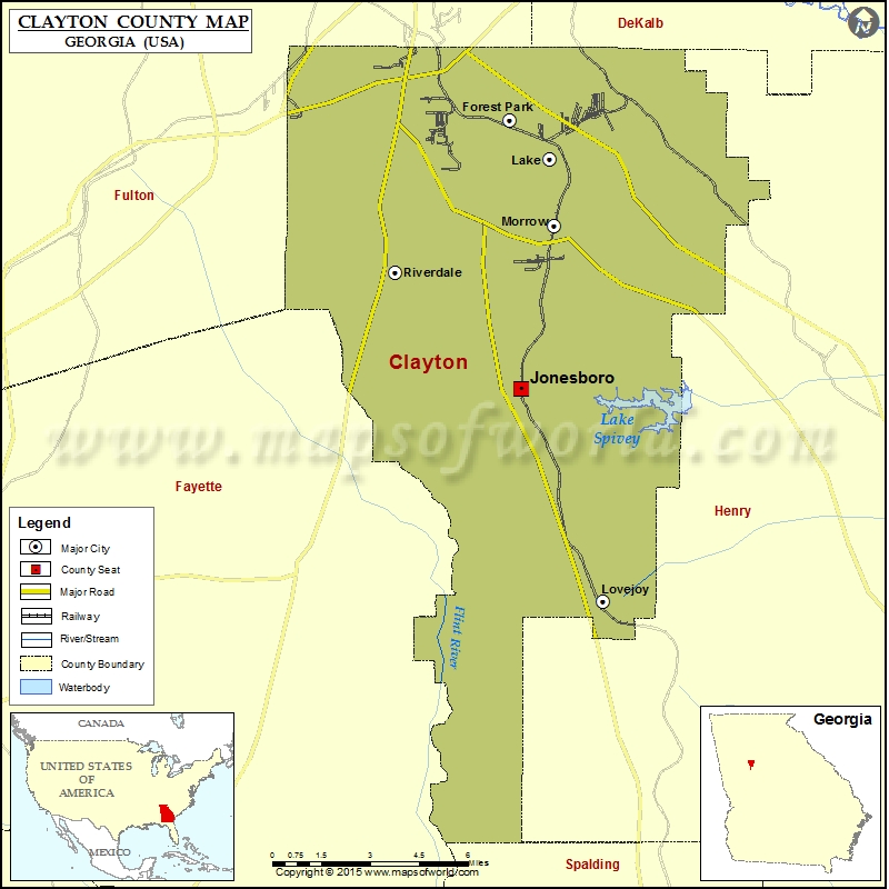 Clayton County Map, Map of Clayton County Georgia