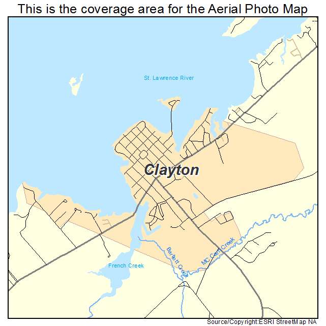 Aerial Photography Map of Clayton, NY