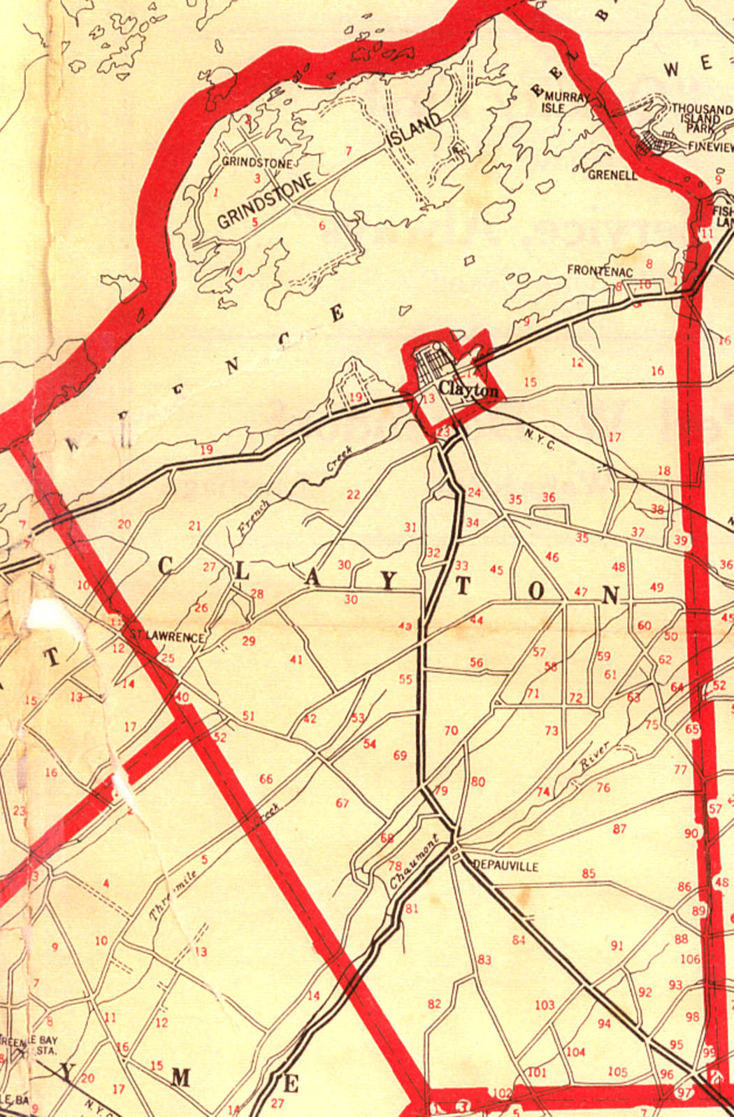 Historical 1918 Clayton Map