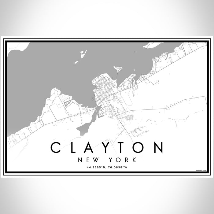Clayton - New York Map Print in Classic