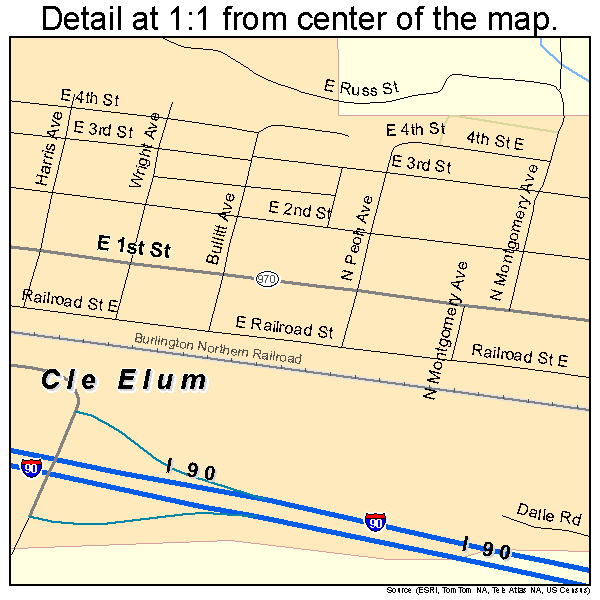 Cle Elum Washington Street Map