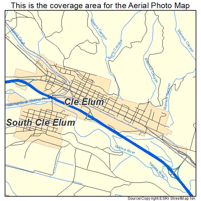 Aerial Photography Map of Cle Elum, WA