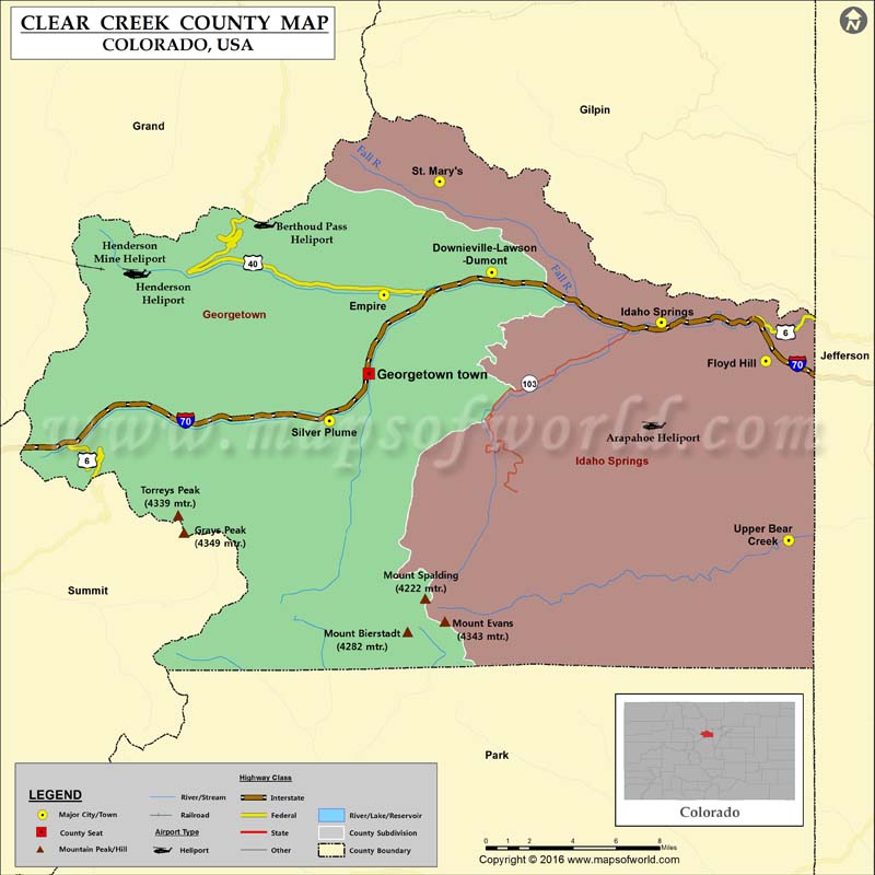 Map of Clear Creek County