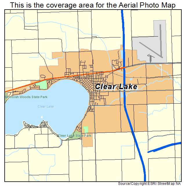 Aerial Photography Map of Clear Lake, Iowa