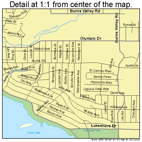 Clearlake California Street Map