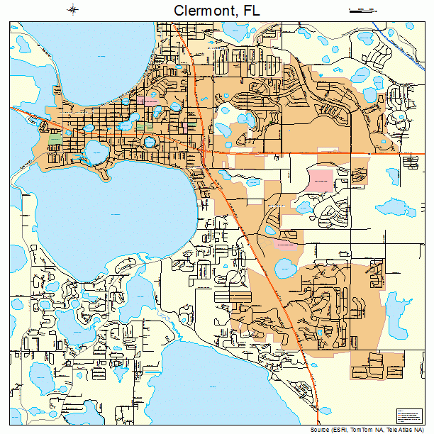 Street Map of Clermont, Florida