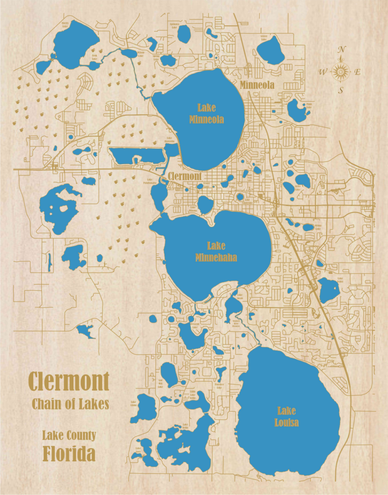 Map Of Clermont Chain Of Lakes