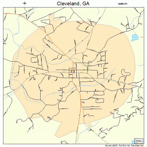Cleveland Georgia Street Map 1316824