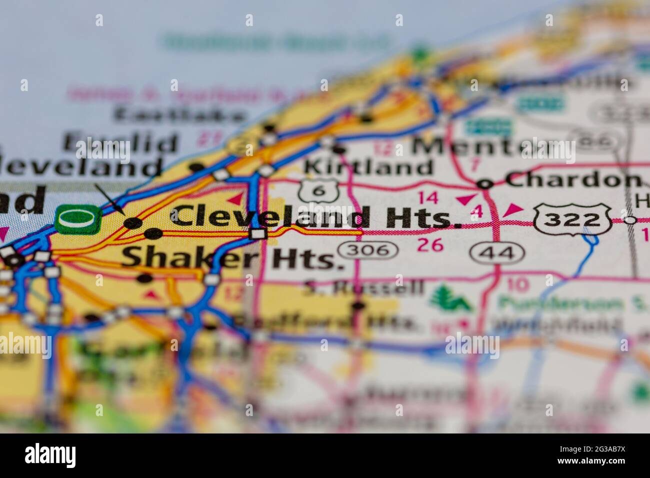 Cleveland Heights on a map hi-res stock photography and images - Alamy