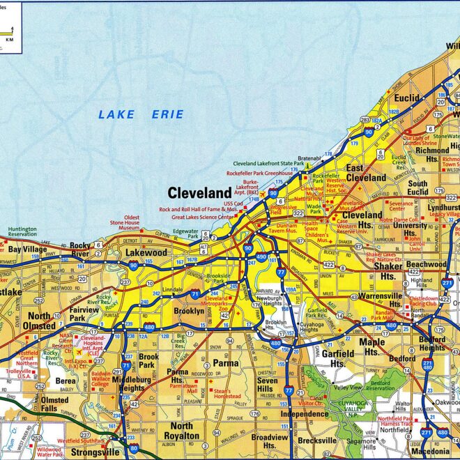 Map Of Cleveland Area Ohio