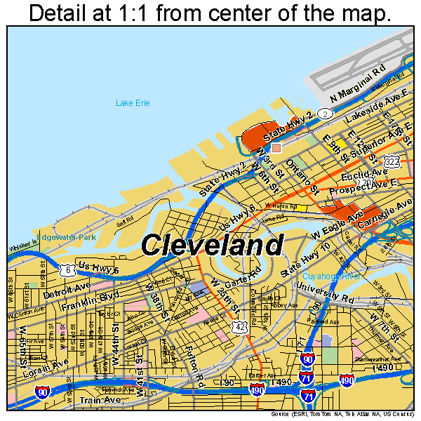 Cleveland Ohio Street Map