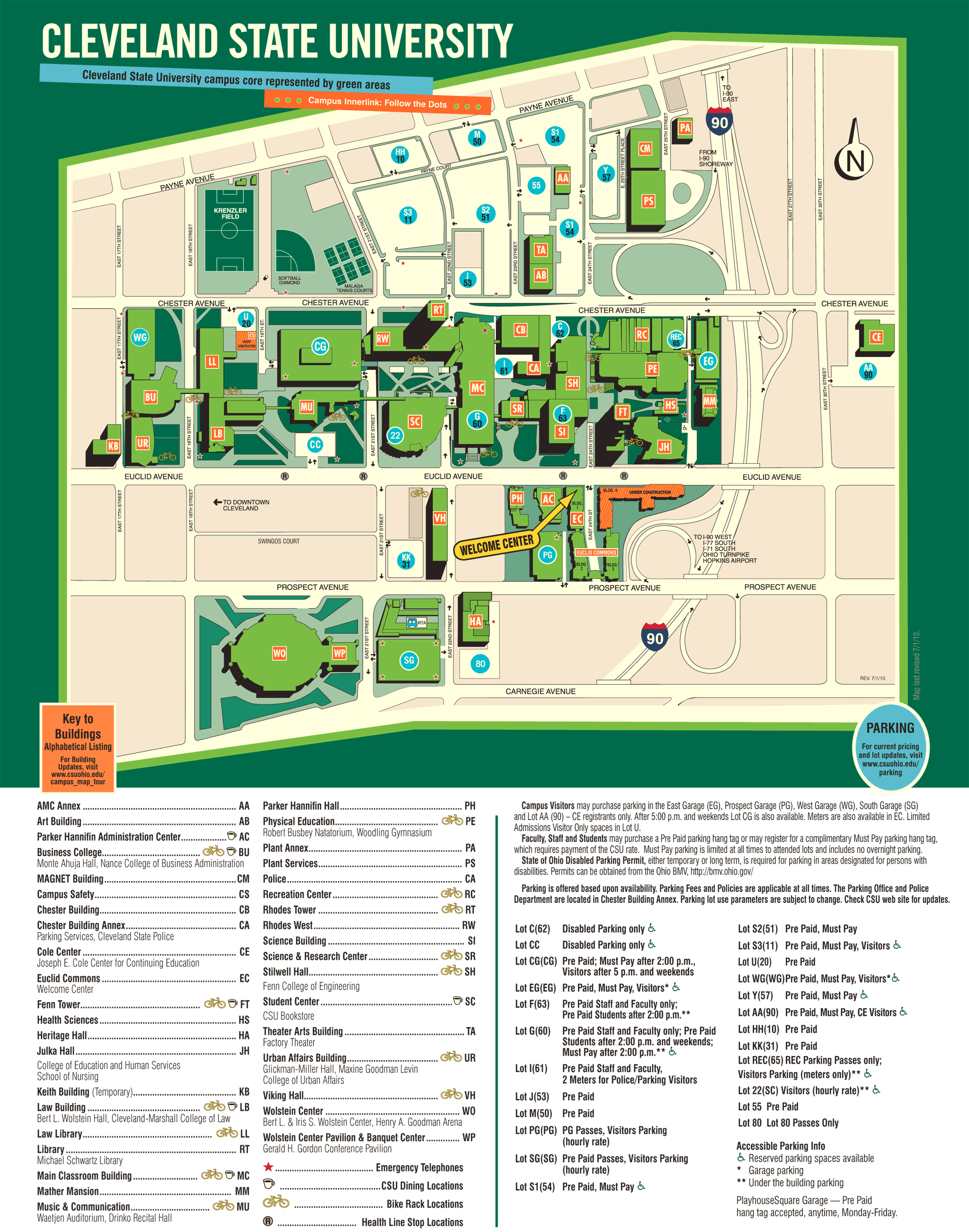 Cleveland State University Campus Map