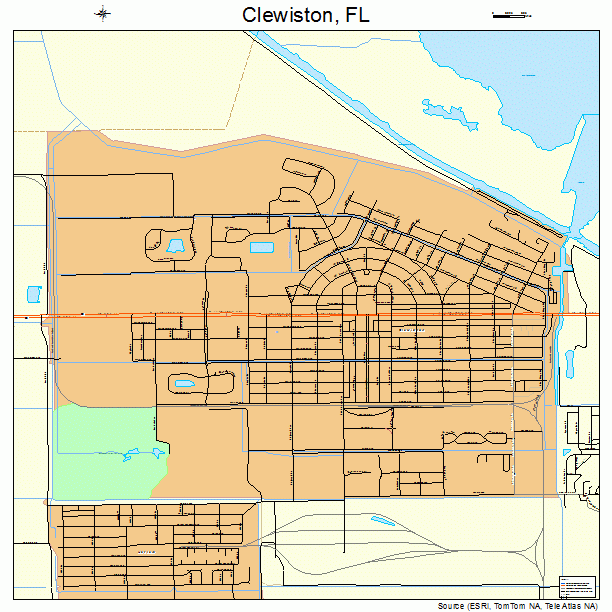 Clewiston Florida Street Map 1213000
