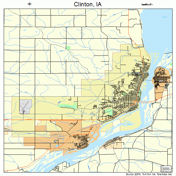 Clinton Iowa Street Map 1914430