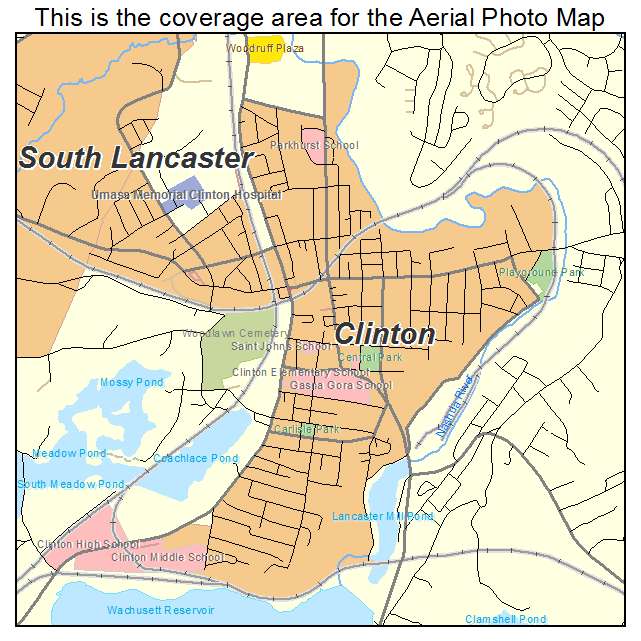 Aerial Photography Map of Clinton, MA