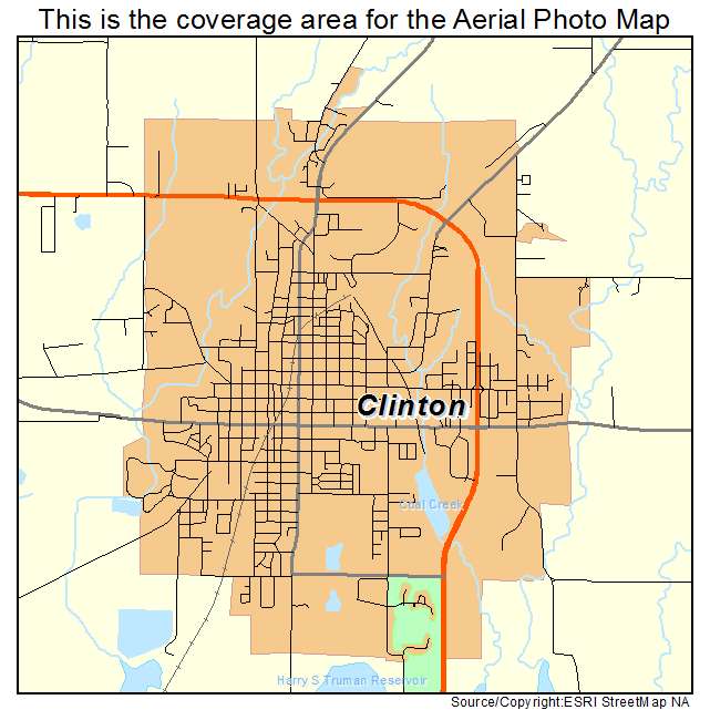 Aerial Photography Map of Clinton, MO (Alternate)