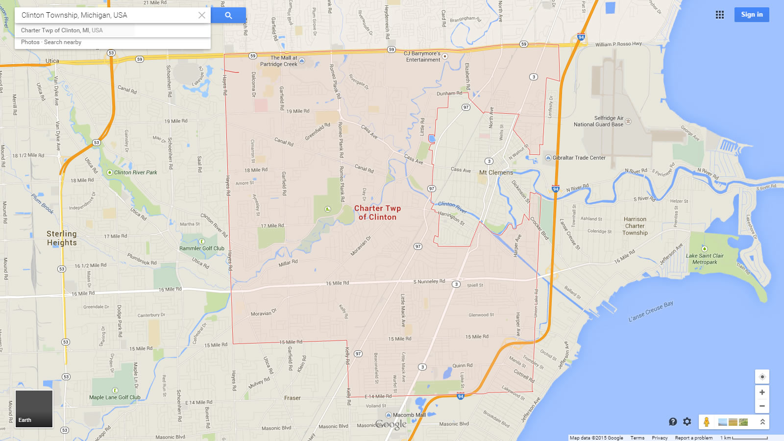 Clinton Township Michigan Map