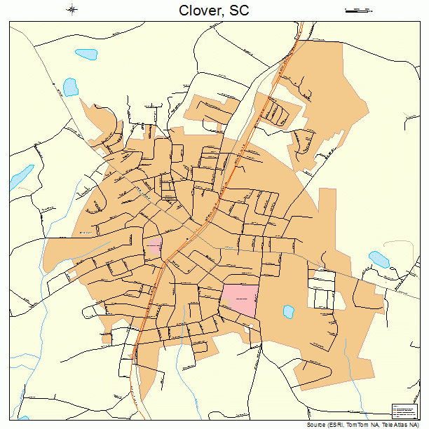 Clover South Carolina Street Map Alternate