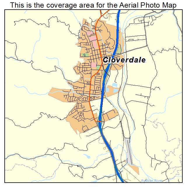 Aerial Photography Map of Cloverdale, CA