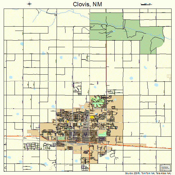 Street Map of Clovis, New Mexico