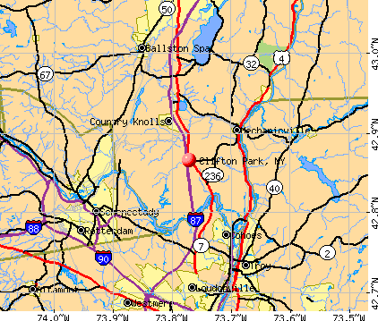 Clifton Park Contemporary Map