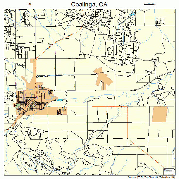 Coalinga California Street Map