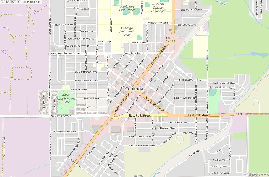 Coalinga Map United States Latitude & Longitude
