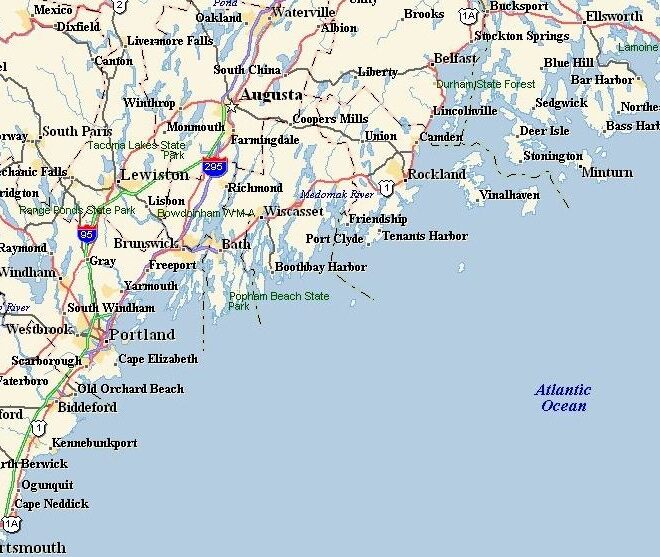 Map Of Coast Of Maine