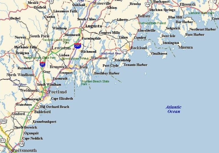 Map Of Coast Of Maine