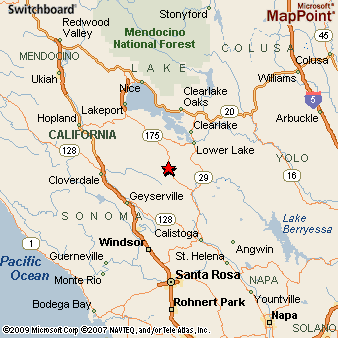 Cobb California Area Map
