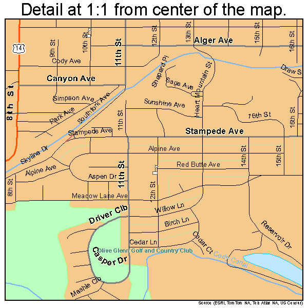 Cody Wyoming Street Map 5615760